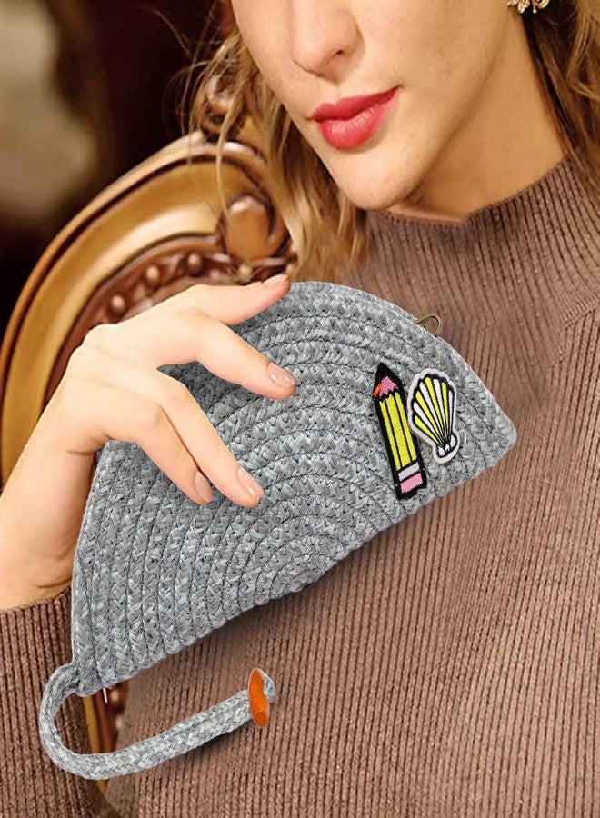 Ariya Women Clutch Handbag with Sticker (4077 | Light Gray) Handcrafted PP & Cotton Blend Clutch, Perfect for Ladies & Girls, Lightweight Stylish Purse for Parties, Special Occasions, Casual - Image 2